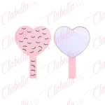 Espejo de mano para confirmaccion en forma de CORAZON CON PESTAÑAS, multiusos, aprox 13x18cm, por pieza, surtido