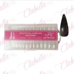 Tips soft gel STILETTO CON SONRISA uña completa tamaño del tip de 2 a 2.5cm transparente, flexible y resistente para uñas en ESTUCHE con 240 piezas