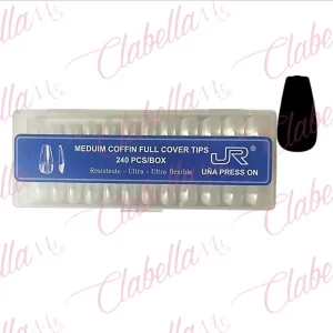 Tips soft gel BALERINA CURVA C CON SONRISA TIPO 1 tamaño del tip de 2 a 2.5cm transparente, flexible y resistente para uñas en ESTUCHE con 240 piezas
