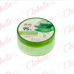 Gel hidratante y calmante formulado con un 95% de extracto de hoja de aloe vera para calmar la piel irritada por el sol, hidratar el rostro y cuerpo, o utilizarse como mascarilla facial 300ml, por pieza