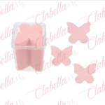 TOALLITAS - toalla - gasa de algodón ROSAS en forma de MARIPOSA multiusos, para limpiar pestañas, cejas, pegamento o residuos en herramientas o uñas, en estuche de 8x5.5cm con 200 piezas aprox de 4.7x4.7cm,