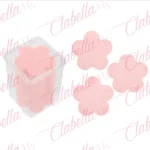 TOALLITAS - toalla - gasa de algodón ROSAS en forma de FLOR multiusos, para limpiar pestañas, cejas, pegamento o residuos en herramientas o uñas, en estuche de 8x5.5cm con 200 piezas aprox de 4.7x4.7cm,