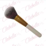 Brocha brush para aplicación de polvos translucidos o sueltos, sellar la base de maquillaje de manera uniforme y retirar los excesos sin mover los productos en crema depositados previamente, por pieza, surtido (cromado liso)