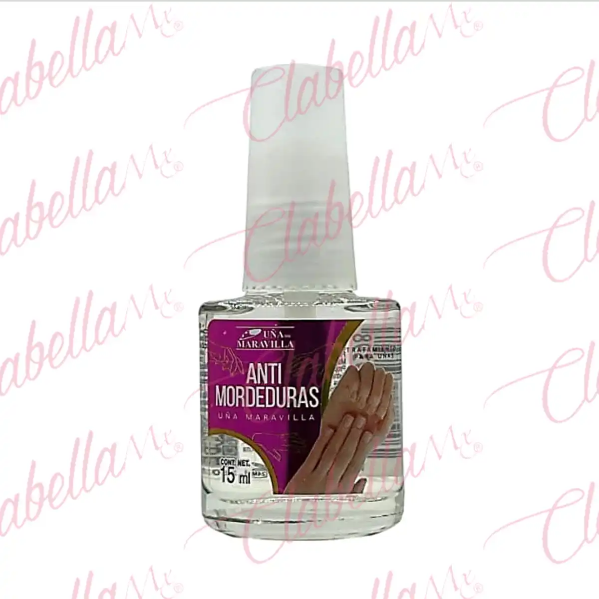 Esmalte Uña Maravilla Tratamiento anti mordeduras onicofagia, ayuda a romper el hábito de morderse las uñas mediante un sabor amargo. Se recomienda aplicar una capa diariamente y retirarla cada tercer día con quitaesmalte, para uñas aprox 15 ml por pieza