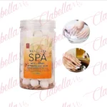 Bomba de sal efervecente de Leche y Miel, espumosa para el remojo y cuidado de manos y uñas, Suaviza la piel y las cutículas duras, hidrata y prepara las manos para la manicura. Limpia impurezas profundas en la piel, 250g por pieza