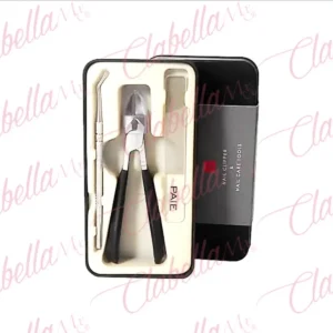 Kit para manicure o pedicure contiene: 1 Alicata de boca inclinada, 1 lima de metal y 1 herramienta para cutículas o limpieza, estuche con 3 piezas