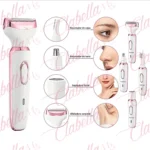 Maquina afeitadora - depiladora eléctrica 4 en 1, incluye cuatro cabezales intercambiables. Recortador de cejas: Permite delinear y dar forma con precisión. Recortador de nariz: Diseñado para eliminar el vello nasal sin tirones. Depiladora facial: Ideal para remover el vello fino del rostro. Afeitadora corporal: Sirve para rasurar piernas, axilas y la línea del bikini, recargable por USB, por pieza, surtido