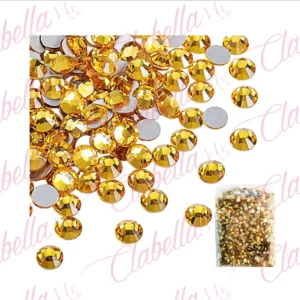 Decoración cristal DORADO #20 para uñas aprox 1000 piezas por paquete (En bolsa de plástico por numero)